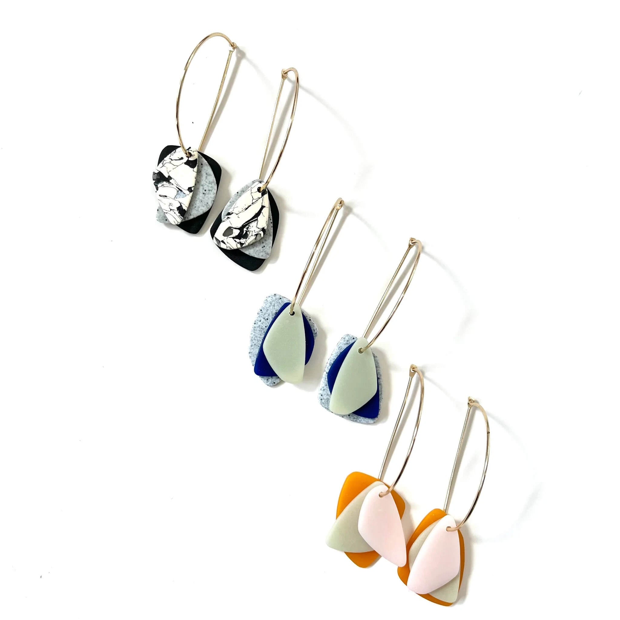 Blue hotsell moon earrings
