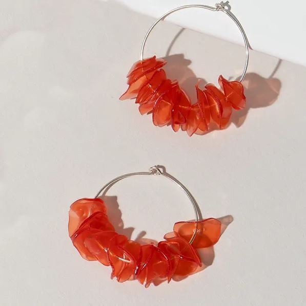 Coral clearance hoop earrings