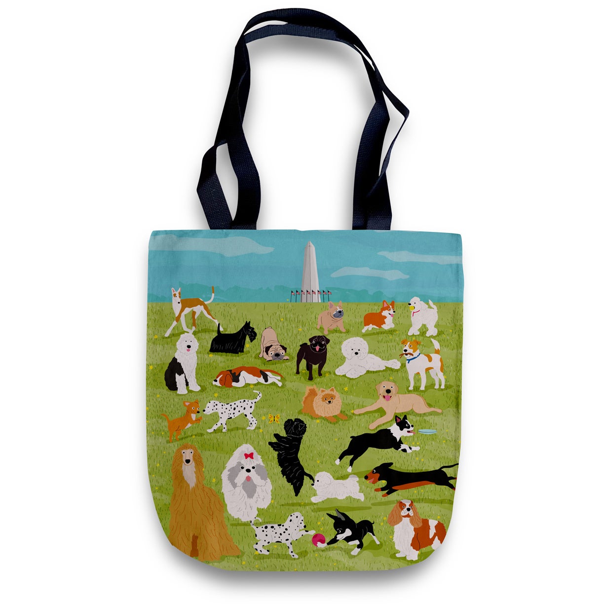 Cheeky Tote Bag Dogs at the National Mall Naked Decor
