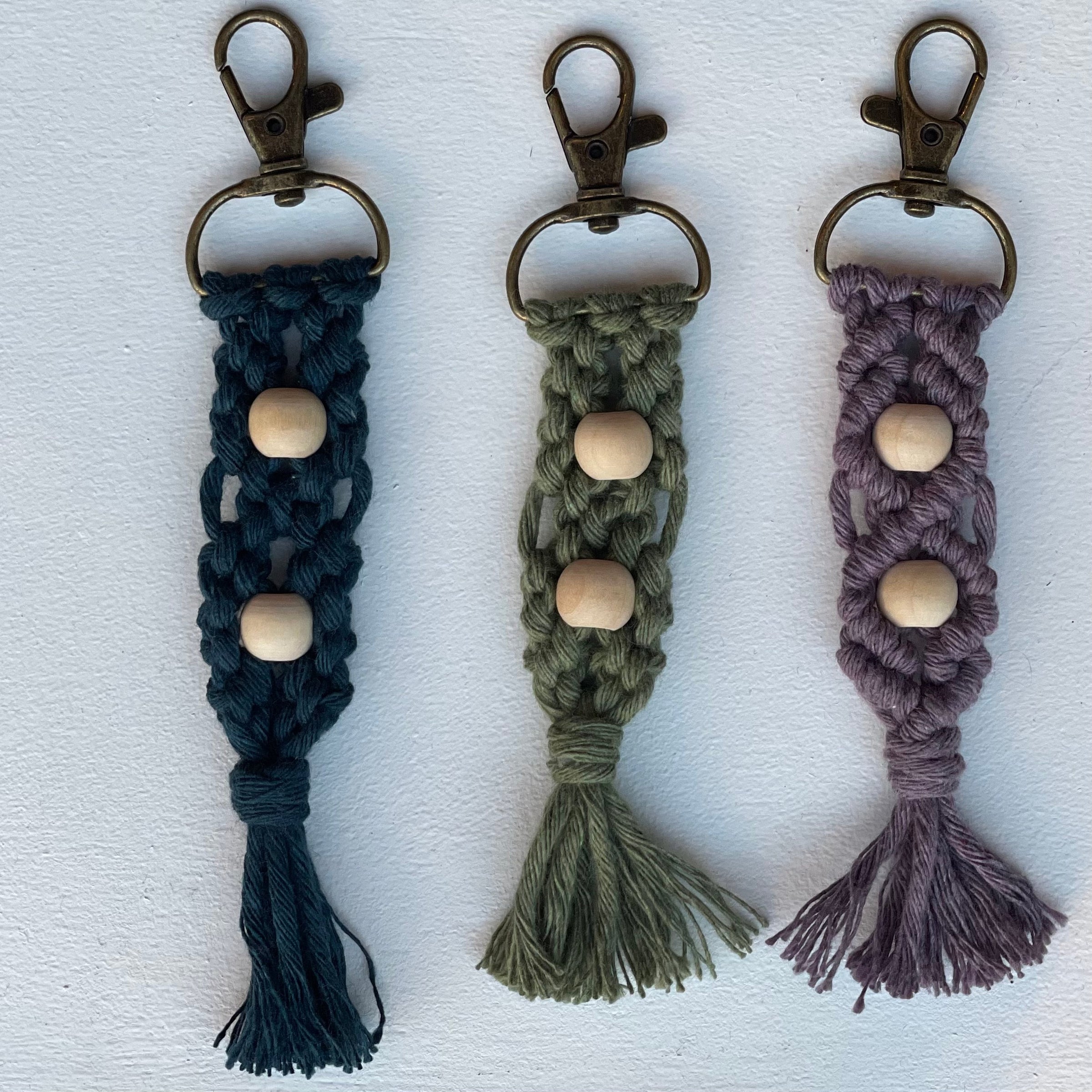 Macrame Keychain With Beads//purple and Teal//optional Zodiac Charm -   Finland